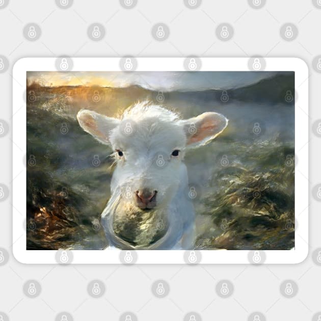 Baby Goat in a t-shirts Sticker by DSQuality Design